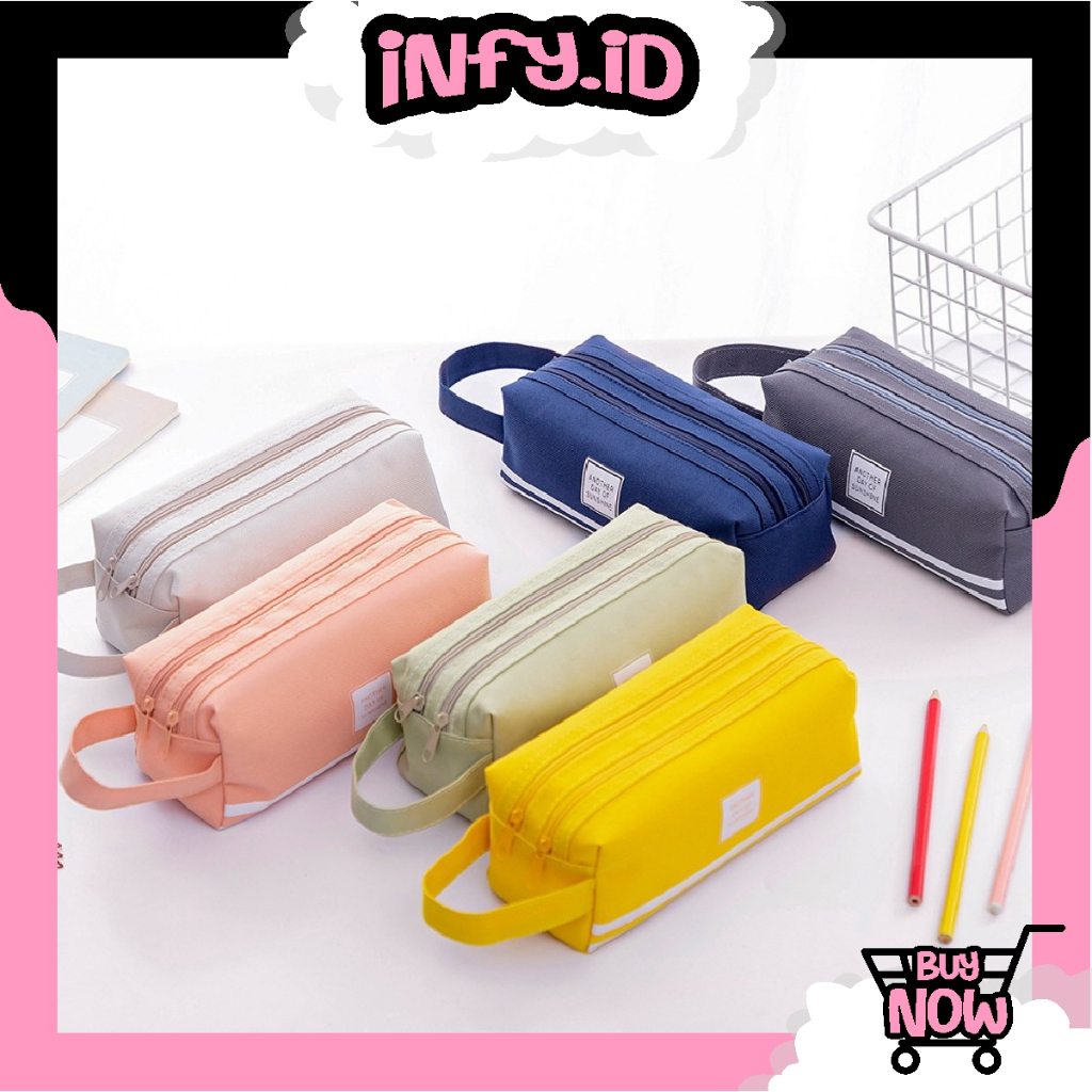 

INFY - Kotak Pensil Dan Stationery Dual Zipper / Dompet Pensil 2 Pouch S135