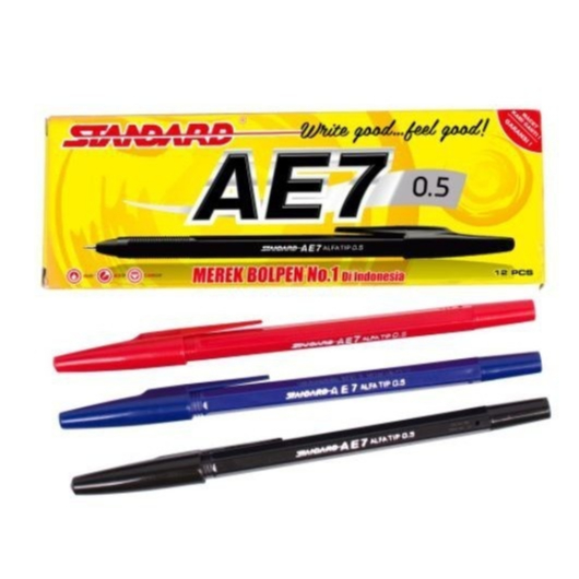 

STANDARD - Pulpen Bolpen Ball Point AE7 0.5mm - 1 Lusin / 1 Pack