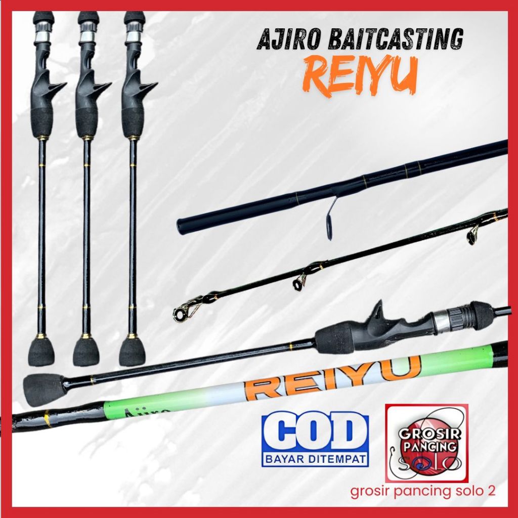 Joran BC Ajiro REIYU Baitcasting lentur Murah Fiber solid padat COD
