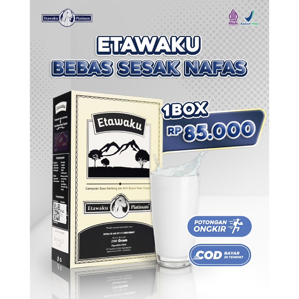 

Susu Etawaku Platinum - Susu Kambing Etawa Rendah Lemak Atasi Gangguan Pernapasan isi 200gr