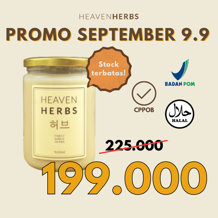 

[500ml] Heaven Herbs - Jus Bawang Putih Tunggal Obat Kolesterol Diabetes Hipertensi Asam Urat Bahan Alami Jahe Merah Madu Lemon Cuka Apel PREMIUM GARLIC HERBS