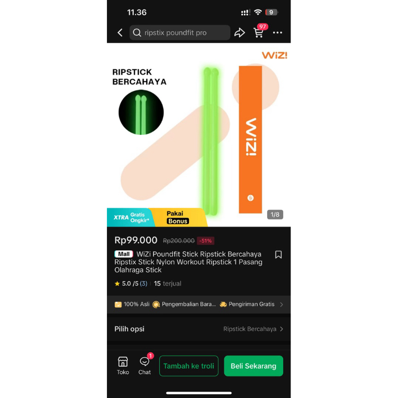 preloved WiZi poundfit Stick Ripstick