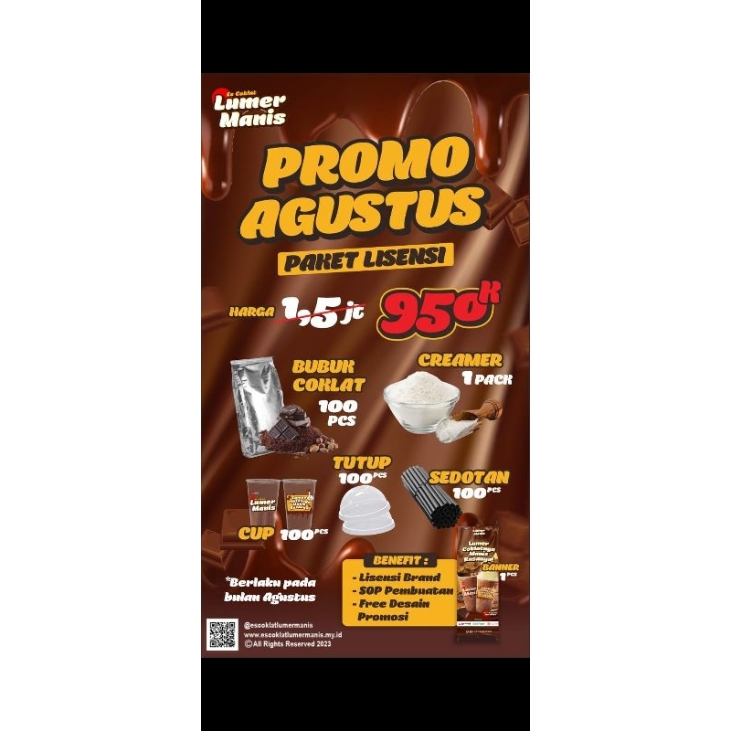 

Paket Lisensi Es Coklat Lumer Manis Khusus Kak Eka - Tangerang