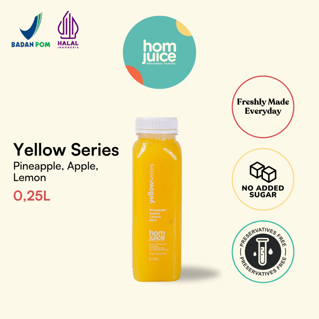

Homjuice - Yellow Series 250 ml (Cold-Pressed Juice/Jus/Detox)