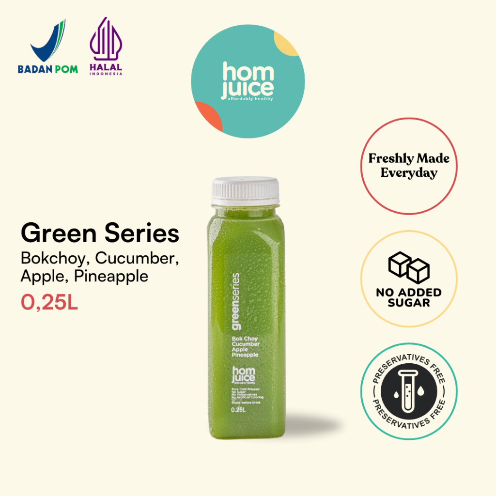 

Homjuice - Green Series 250 ml (Cold-Pressed Juice/Jus/Detox)