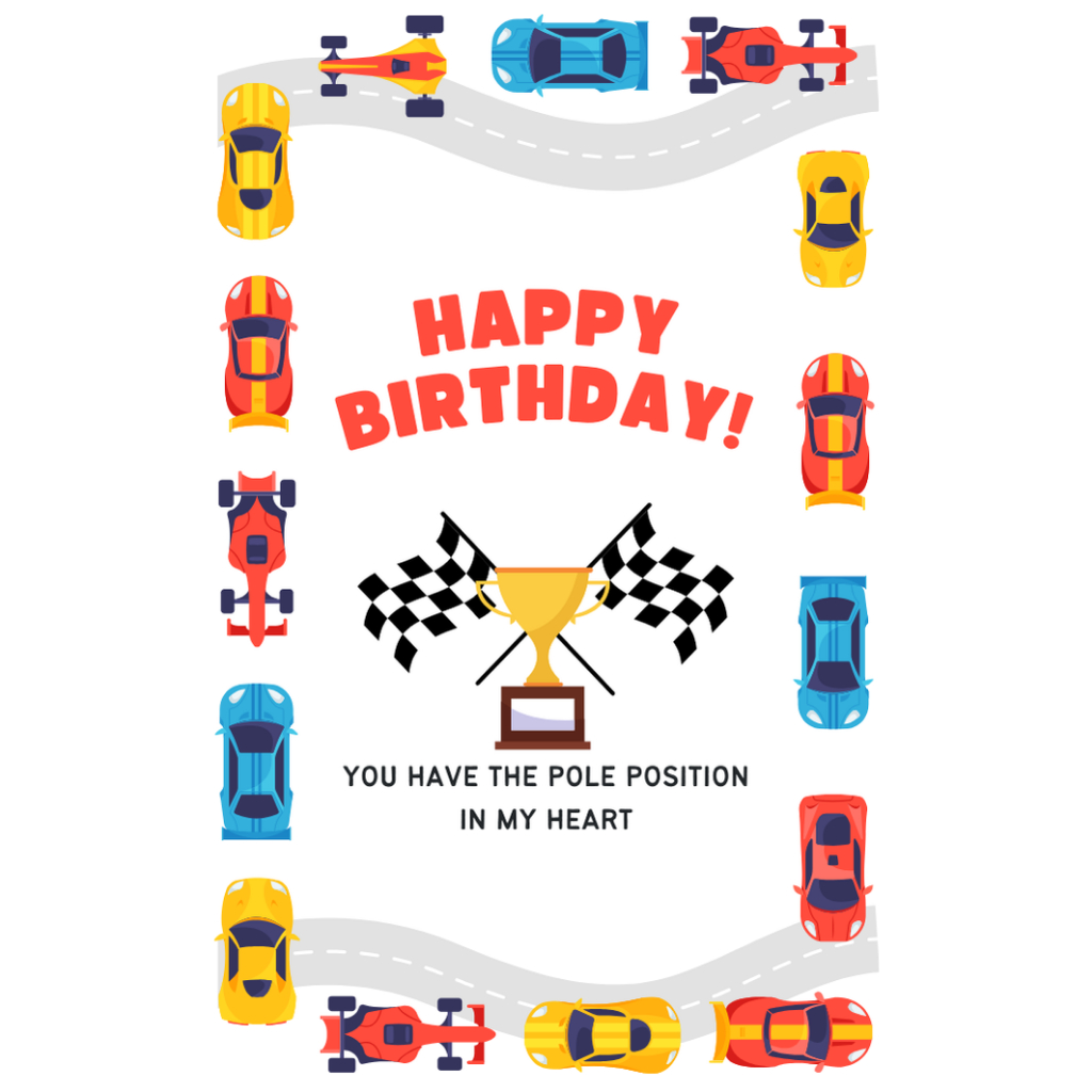 

F1 Birthday Card