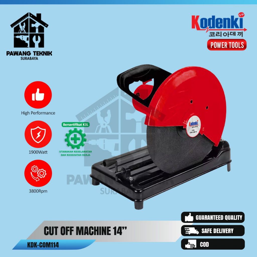 Kodenki Mesin Gerinda Potong 14 Inch Alat Gerinda Cut Off Wheel 14" Grinda Potong Besi Stainless Ste