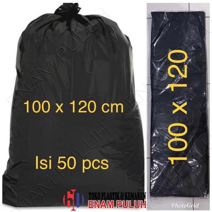 Kantong plastik sampah hd hitam kresek sampah trash bag garbage 100 x 120 cm besar jumbo