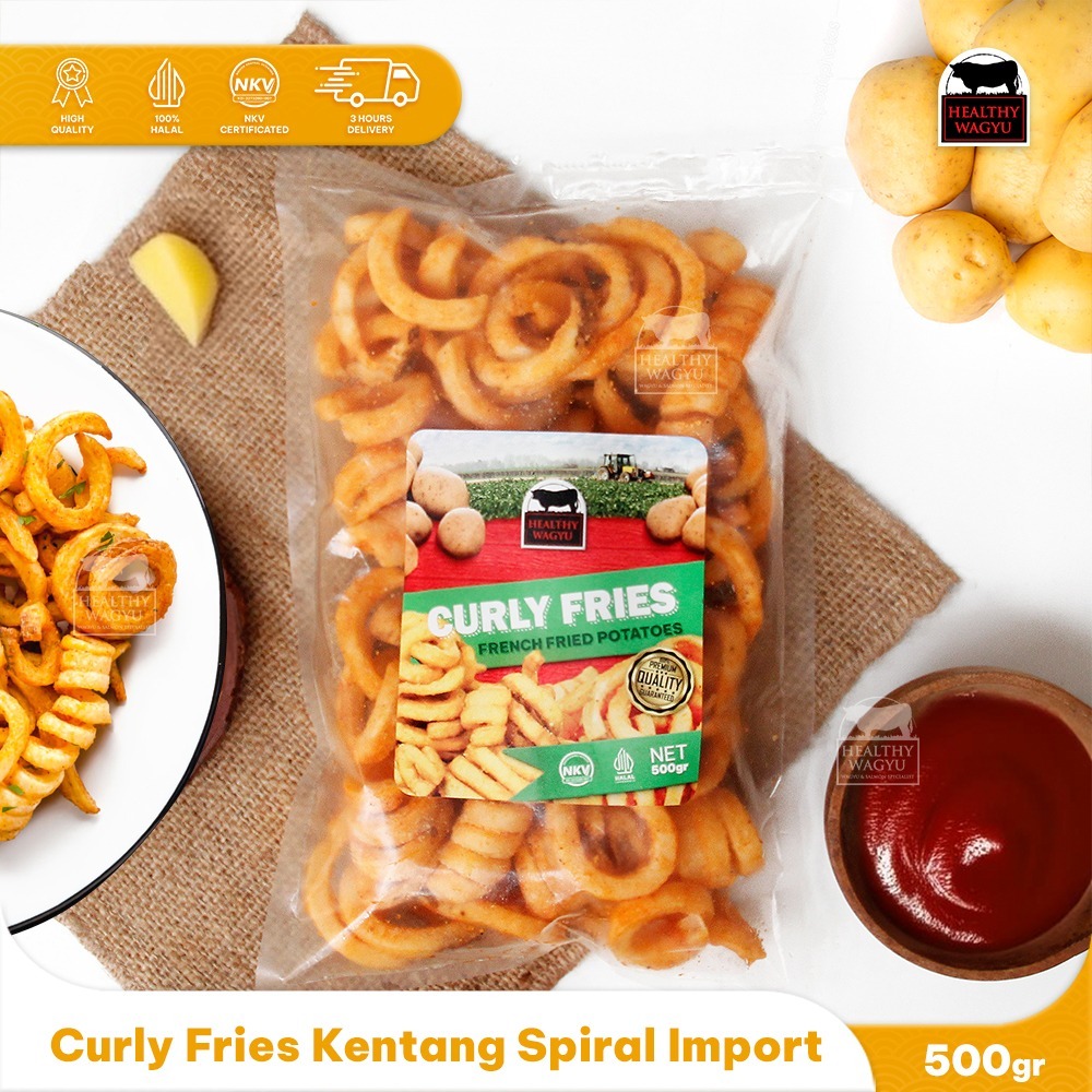 

Curly Fries Kentang Goreng Spiral Lamb Weston 500 Gram Healthy Wagyu