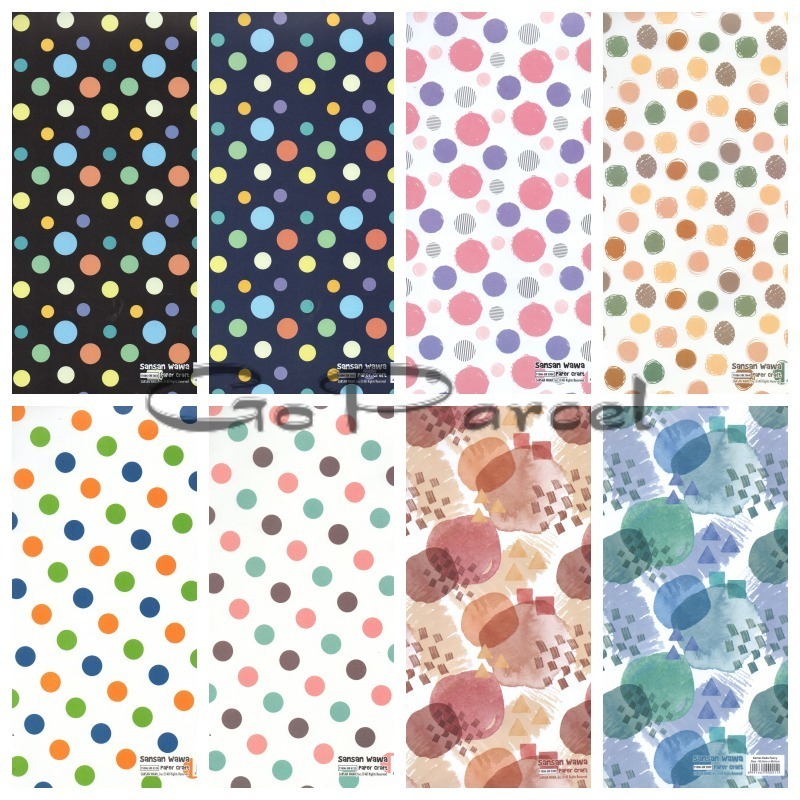 

( 5 Lembar ) POLKADOT SANWA - KERTAS KADO ONDE - GIFT WRAP PAPER SANSAN WAWA TRIANGLE / SEGITIGA
