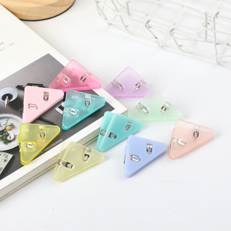 

Paper Clip Binder Clip Klip Sudut Kertas Bentuk Segitiga Transparan Warna-Warni