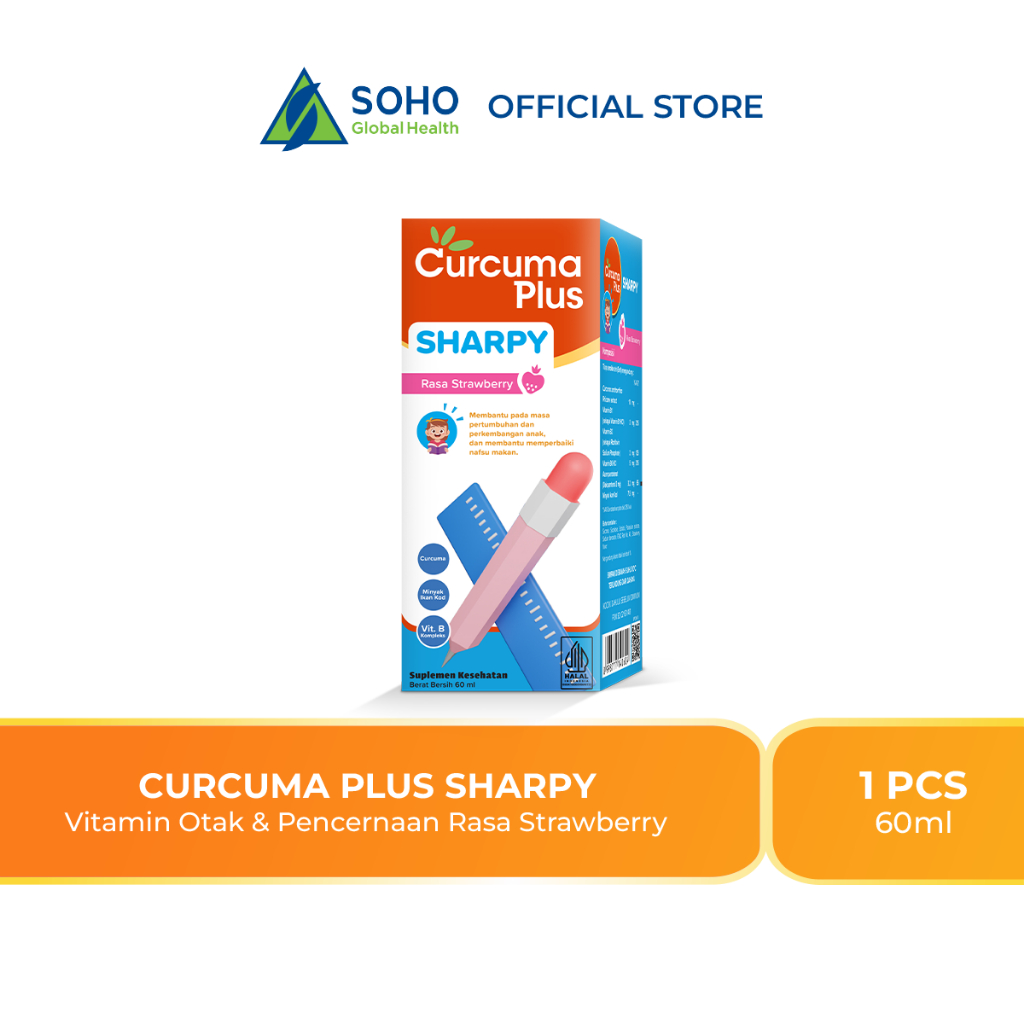 Curcuma Plus Sharpy Suplemen Tumbuh Kembang Anak Rasa Strawberry 60 ml
