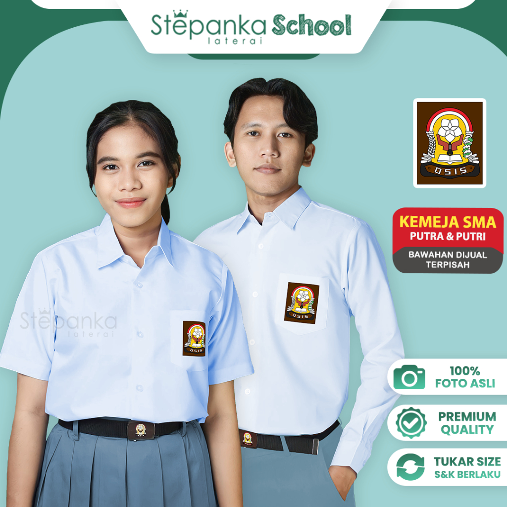 Kemeja SMA / Kemeja Polos SMA / Seragam Sekolah / Seragam SMA/ Baju SMA / Seragam Stepanka