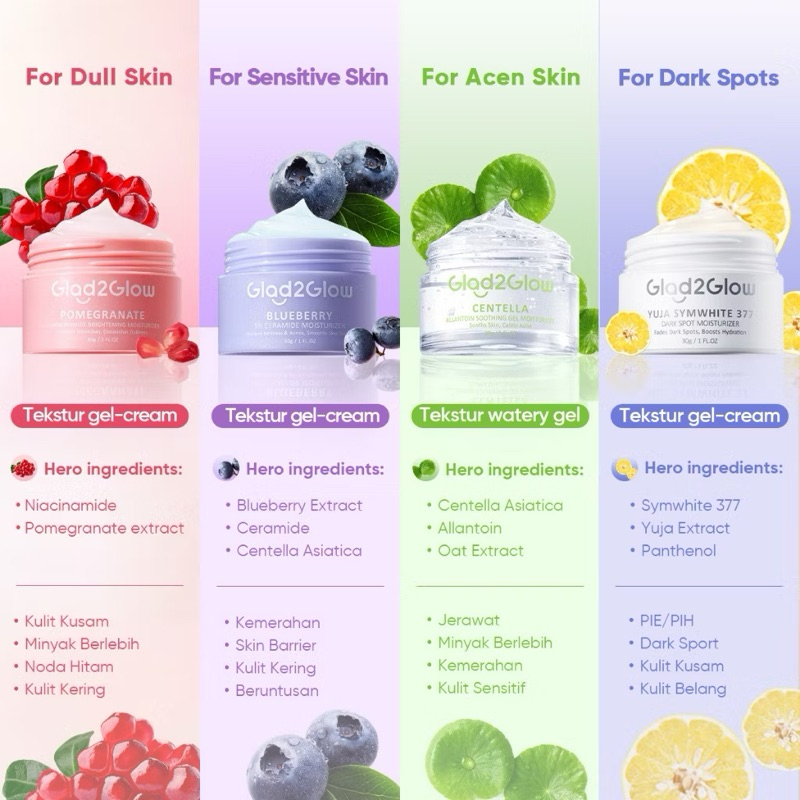 Glad2Glow moisturizer brightening ceramide centella