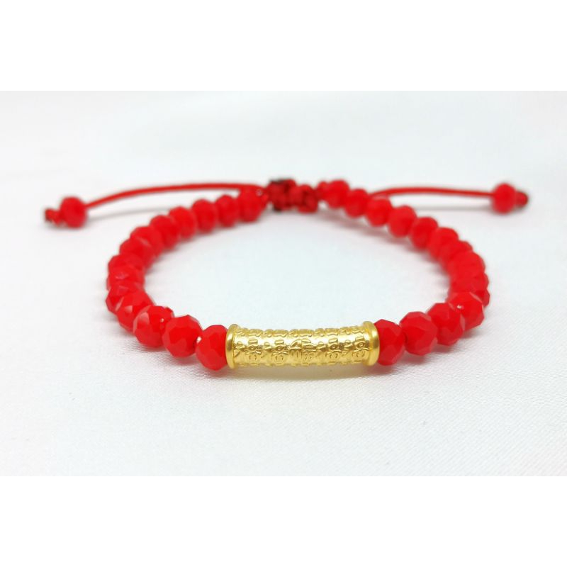 Gelang Emas Asli Tabung 24k Hongkong 999% Tali Batu