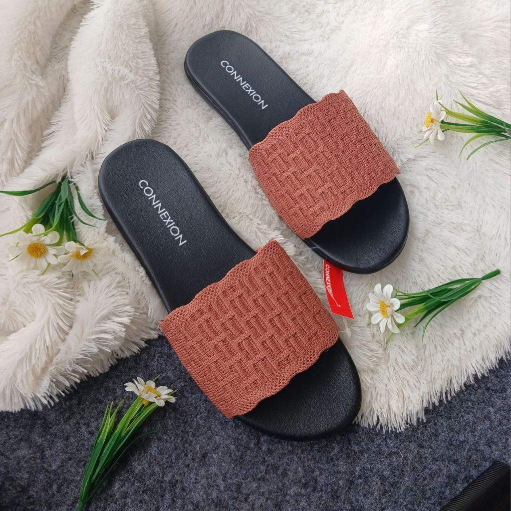sandal rajut selop sandal nyaman sandal selop wanita rajut flats teplek