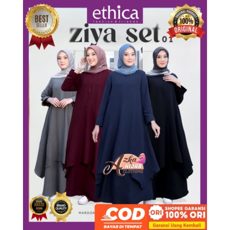 ONE SET TUNIK DAN ROK ETHICA ZIYA 01 / ABAYA TUNIK PREMIUM / SET TUNIK ROK / TUNIK ABAYA / DRESS SET