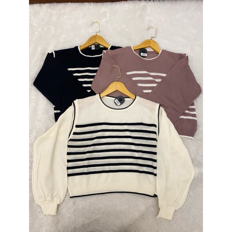 RAJUT CROP LENGAN BALON