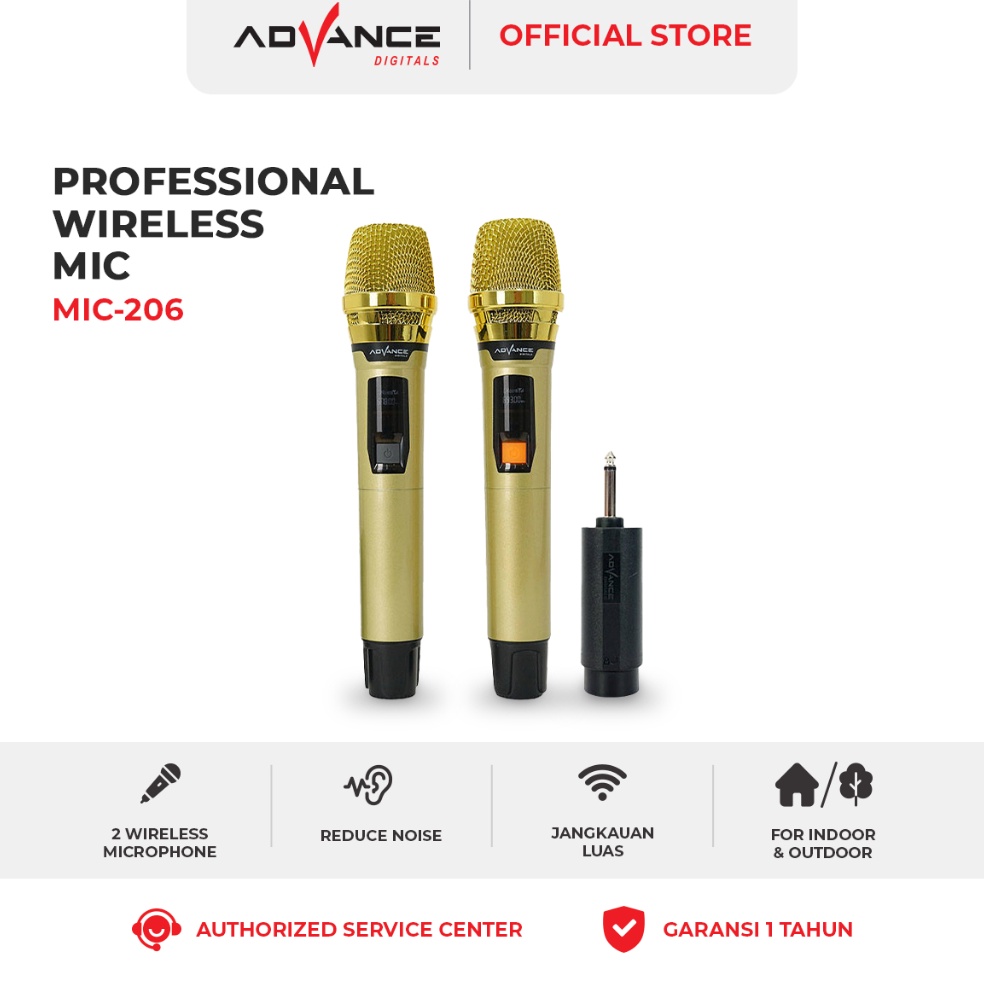 Wow Murah Meriah Advance MIC26 DOUBLE Mic Wireless Microphone Bluetooth Karaoke BONUS Baterai