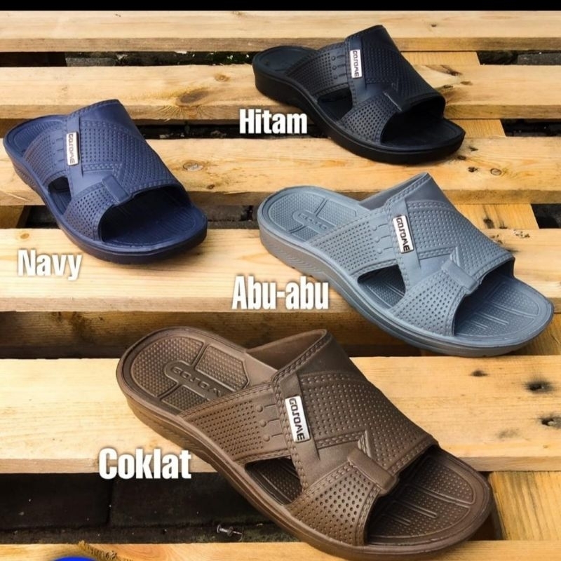 Sandal Slop Pria Dewasa Karet Eva GOSOME Anti Slip Ringan Murah Kuat