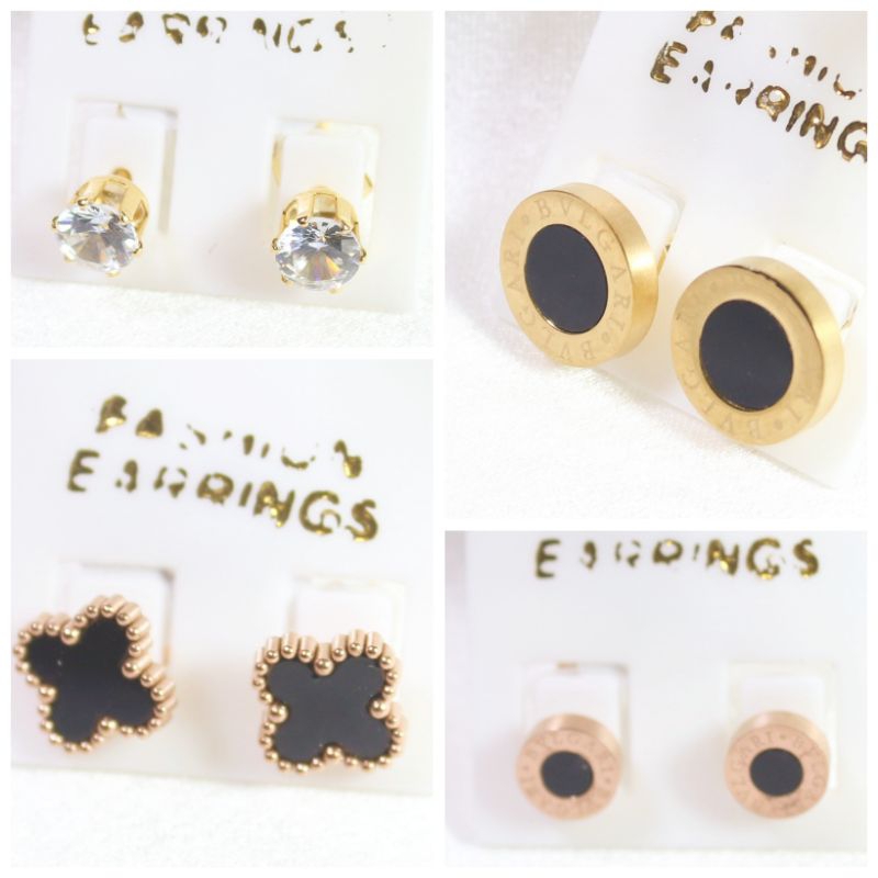 Anting Titanium Emas / Gold / Anting Korea / Perhiasan Aksesoris Wanita Lapis Emas