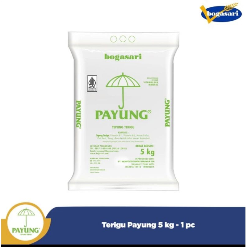 

1 bal tepung terigu Bogasari payung 5kg