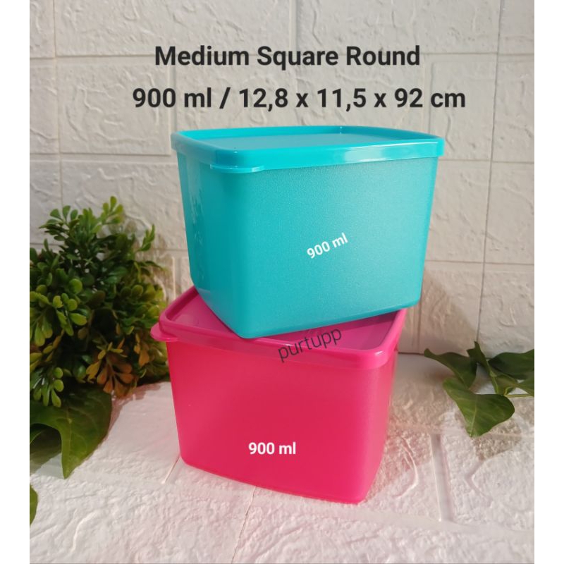 Tupperware Medium Square Round @900 ml/toples/tempat makan