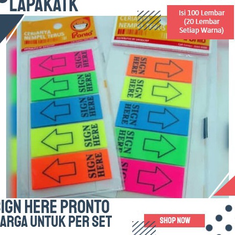 

DISKON AKHIR BULAN Sticky Note SIGN HERE PRONTO PER SET