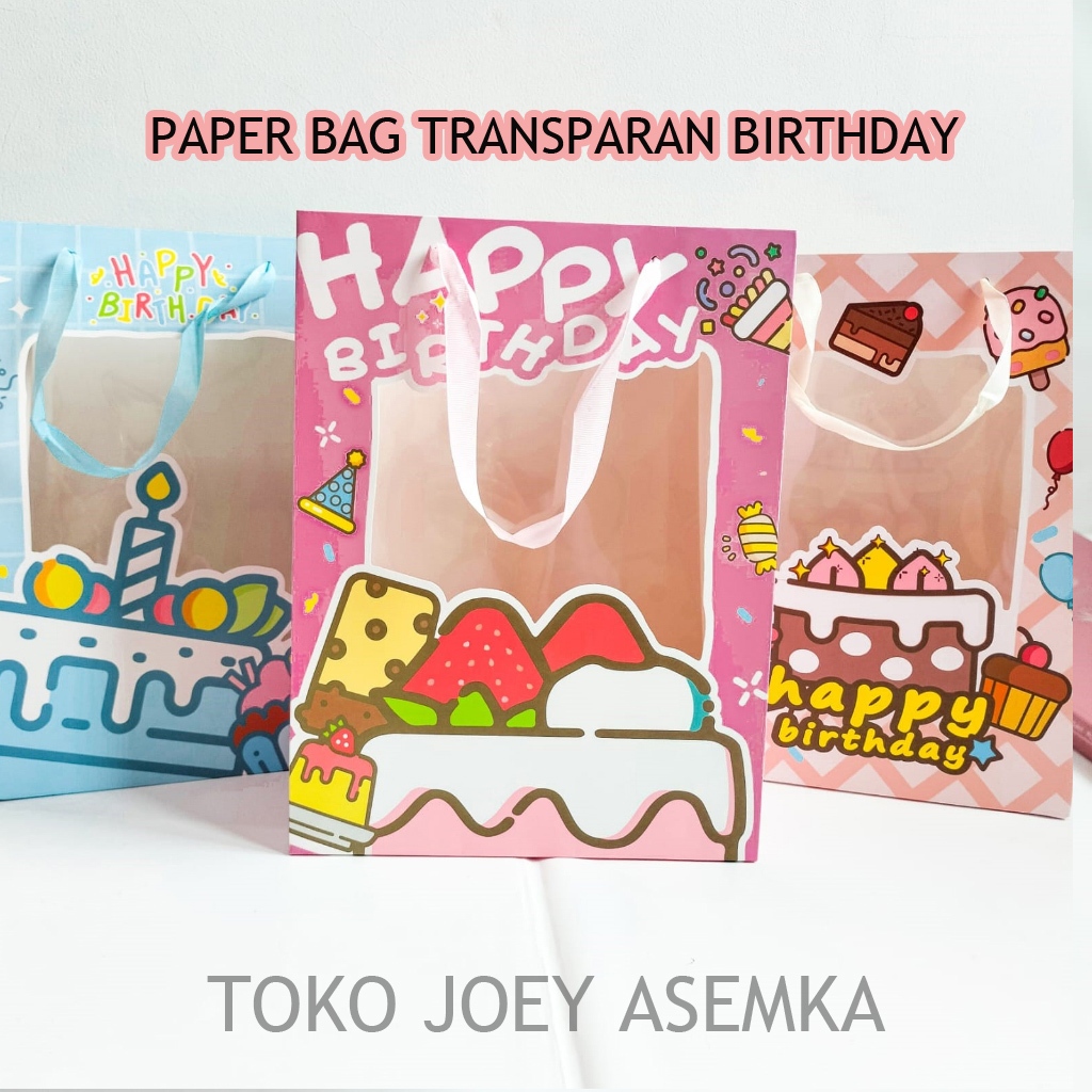 

PAPER BAG ULANG TAHUN BIRTHDAY TRANSPARANT ESTETIK AESTHETIC TRANSPARENT GOODY BAG BINGKISAN TAS KERTAS GOODIE BAG SOUVENIR TAS KADO HADIAH