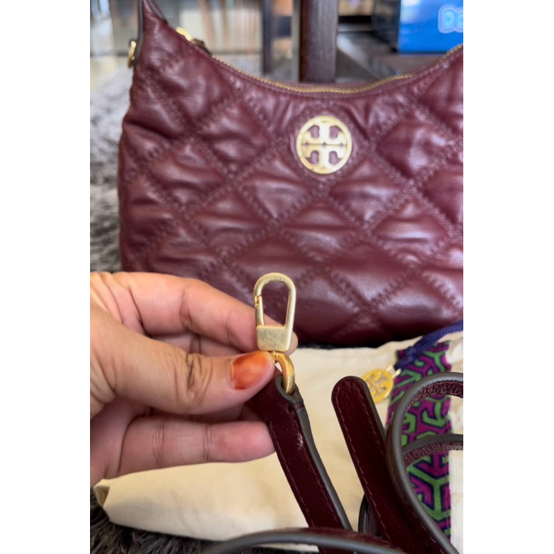 Tory Burch Willa Mini Hobo Claret / Red (Maroon) Sling Bag Authentic [ FREE PARFUME TB ORIGINAL] PRE