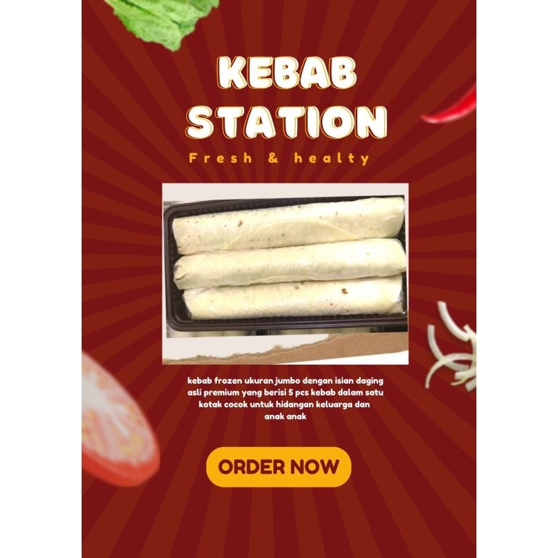 

KEBAB STATION FROZEN ORI JUMBO 1 BOX ISI 5 PCS FULL DAGING SAPI PREMIUM