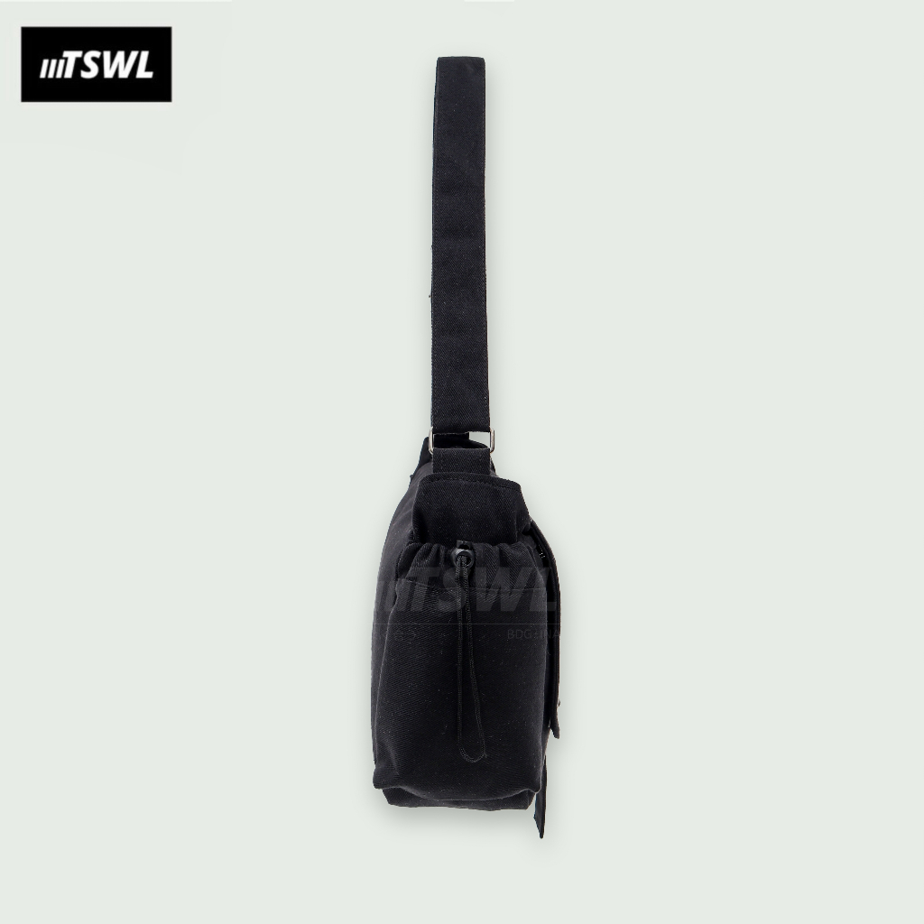 murah tswl - tas selempang bahu slingbag sling bag kanvas canvas laptop premium tebal besar unisex