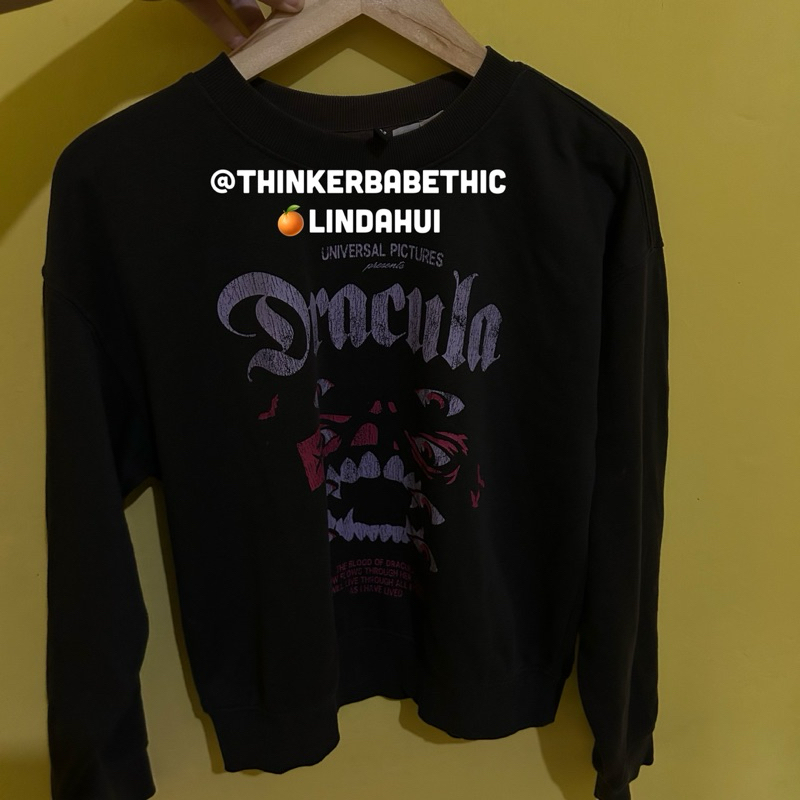 h&m sweater crop dracula preloved hnm