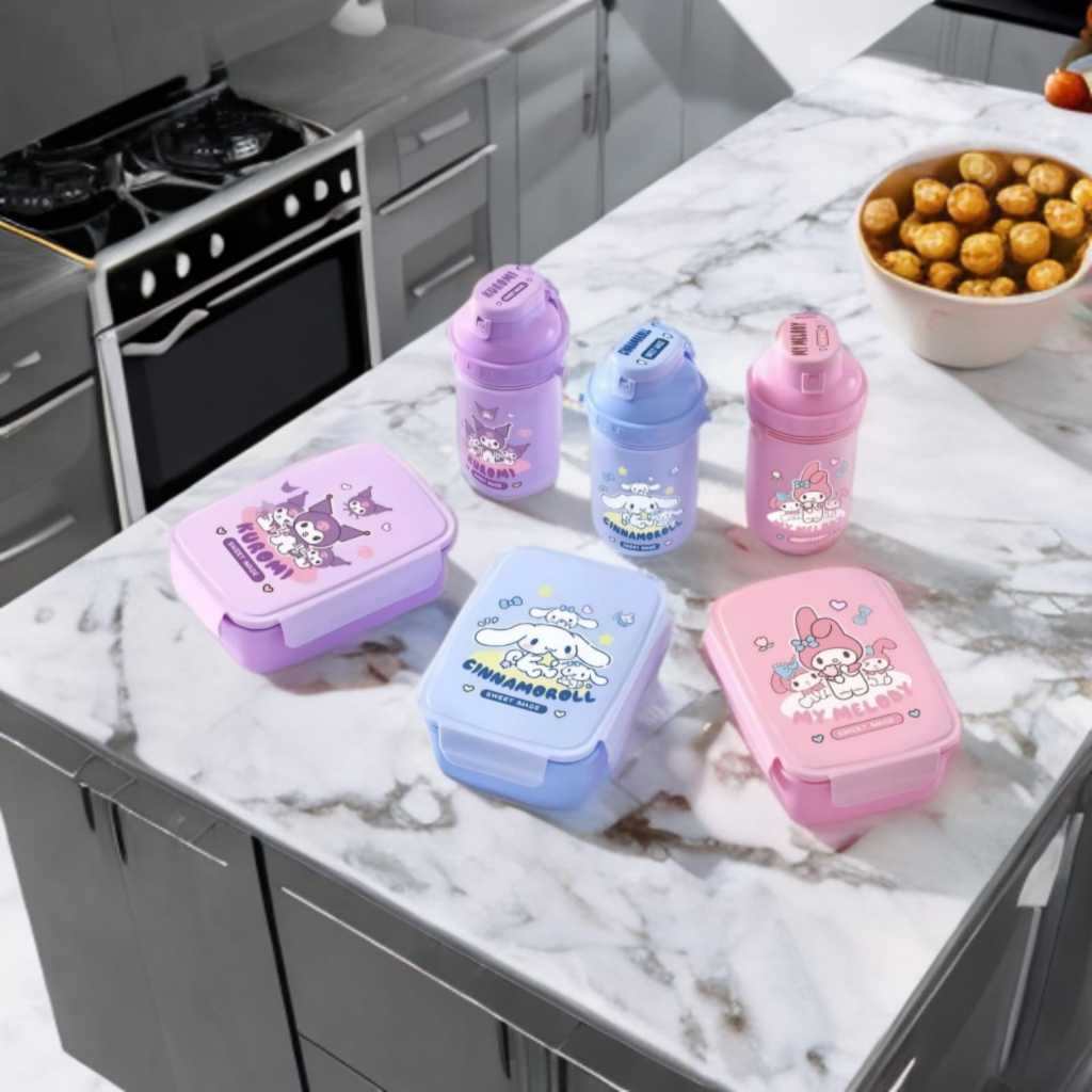 Set Tempat Makan + Botol Minum / Set Tempat Makan Anak/ Tempat Makan dan Botol Anak SANRIO