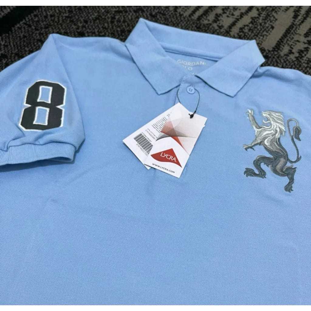 original original giordano polo shirt pria/men 3d lion & embos lion - colour signature black, white,