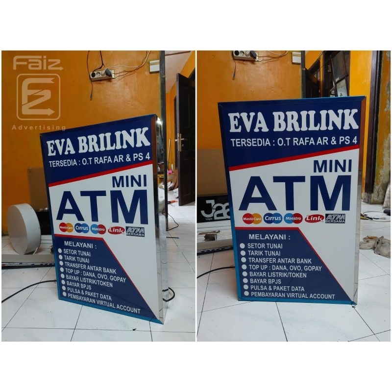 NEON BOX UKURAN 100x50 2 sisi AKRILIK