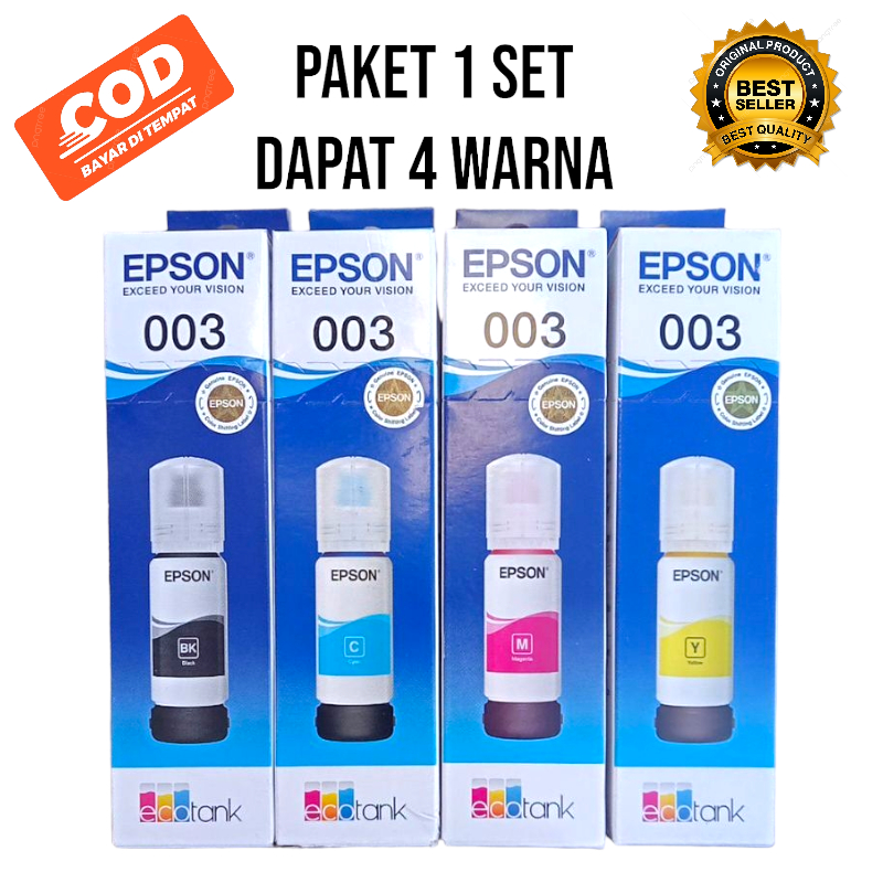 Paket 1 Set Tinta Epson 003 Printer Epson L1110 L3110 L3210 L3150 L4150 L6190