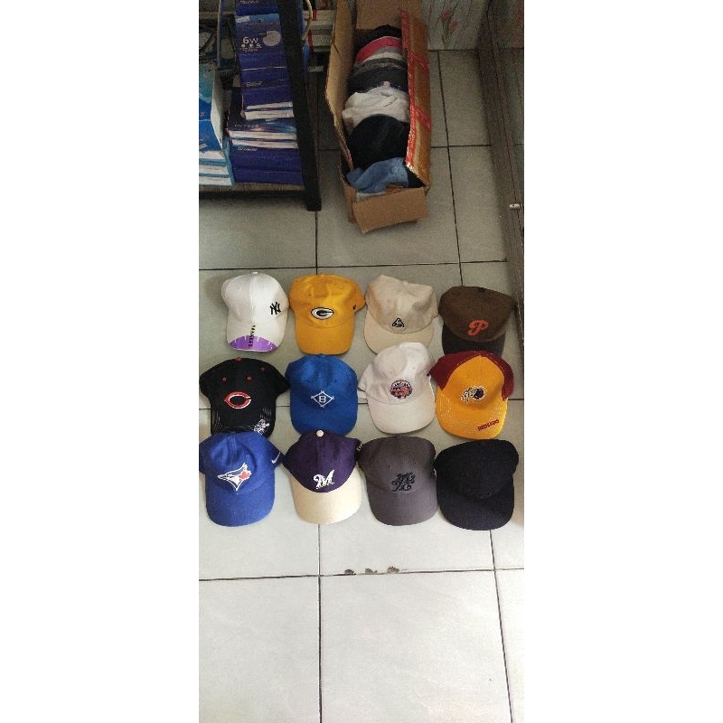 borongan 12 topi brand second