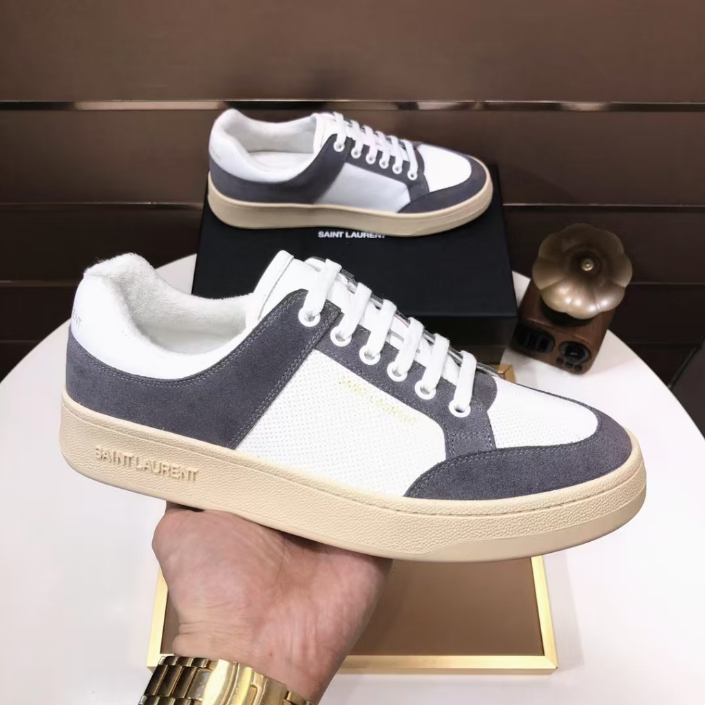 SAINT LAURENT New Casual Shoes Men's Breathable Cow Leather Sports Shoes