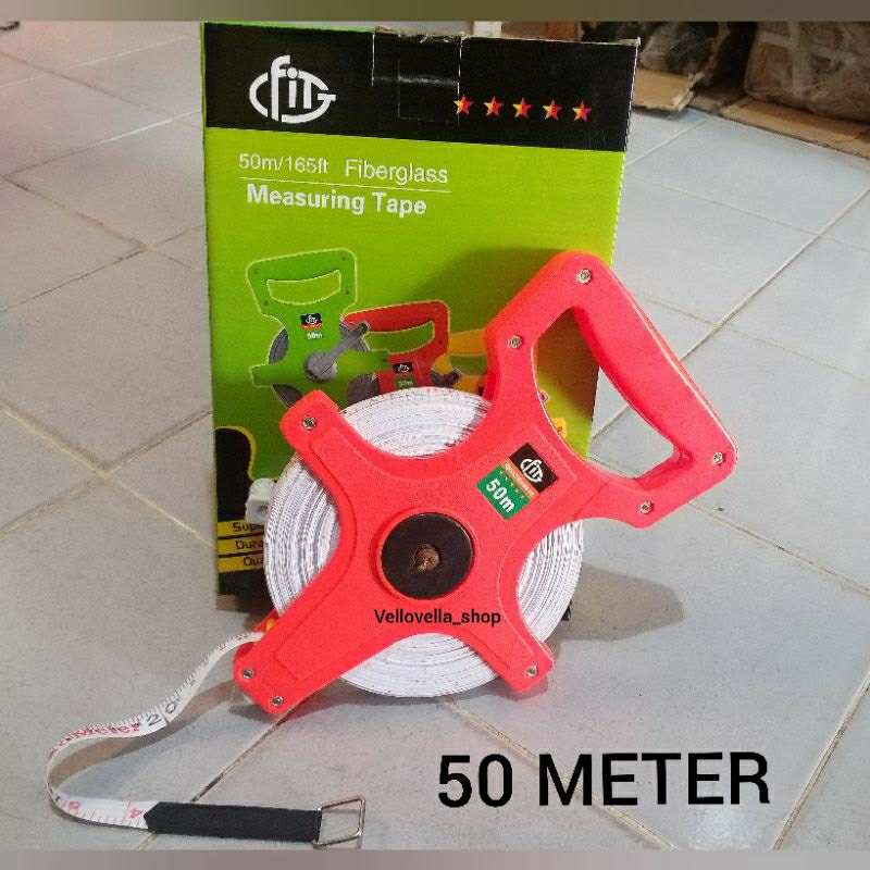Meteran Fiber 50 Meter / Meteran Tancap Tanah 50 M 50 Meter Roll Gulungan Fiber Murah