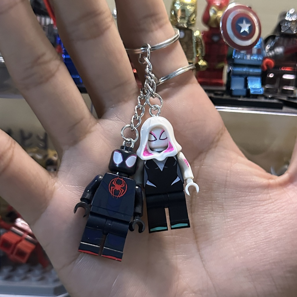 2 Pcs Couple Keychain Minifigure Fairy Batman & Batman Gantungan Kunci / Keychain dg Minifigure Spid