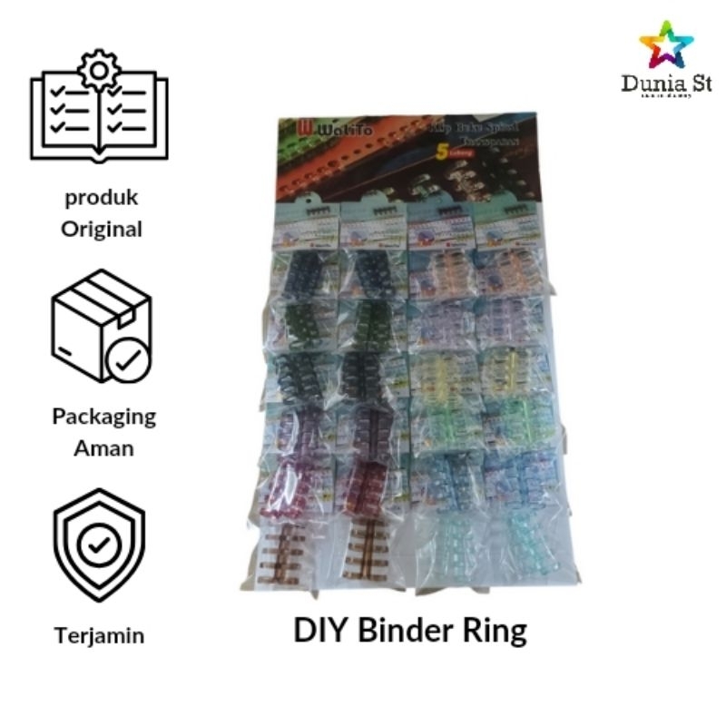 

DIY Binding Ring Binder (5 RINGS) COLORS (5CM) /DIY Ring Binder Warna Lucu / Ring Untuk Kertas Binder /Ring Binder 5 Lubang