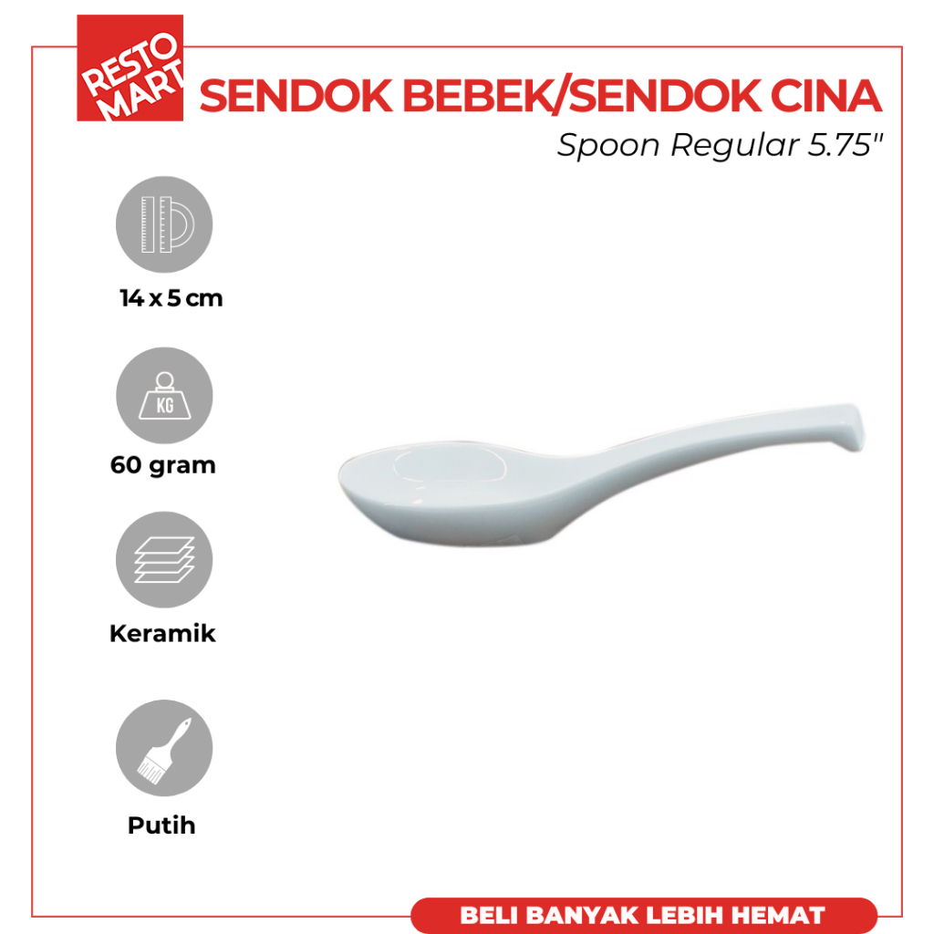 Sendok Bebek / Sendok China 14.6 cm / Spoon Regular 5.75" (E 312) LEGACY Keramik (0871017)(F0)