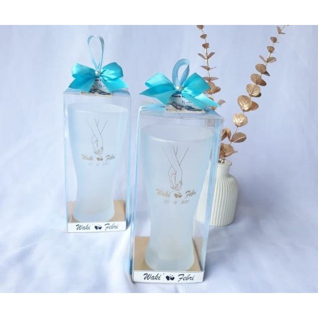 Kotak mika souvenir ukuran 8x8x21 cm untuk kemasan termos botol tumbler