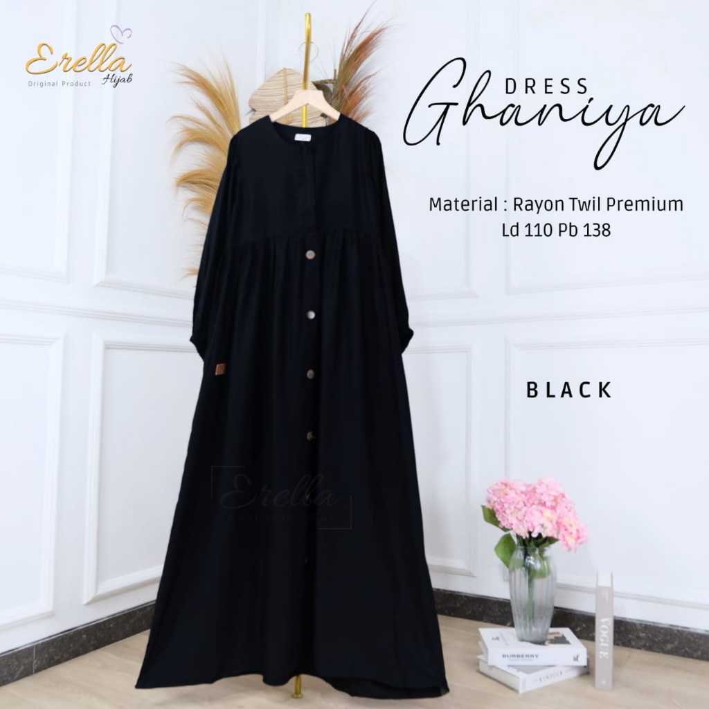 Gamis Premium Polos Wanita Panjang Bahan Rayon Twill Premium Ghaniya Dress - Muslim, Maxi