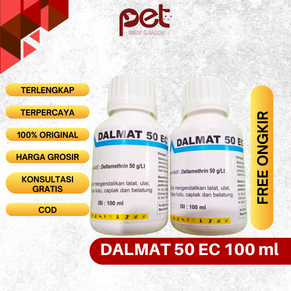 Dalmat 50 EC - Dalmat 100ml - Obat Kutu - Anjing - Kucing - Obat Kutu Mandi - Obat Kutu - Dalmat 50 