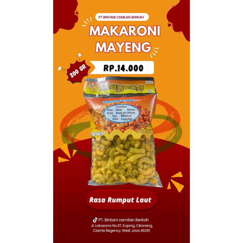 

makaroni rasa rumput laut 200g-cemilan buat teman ngopi