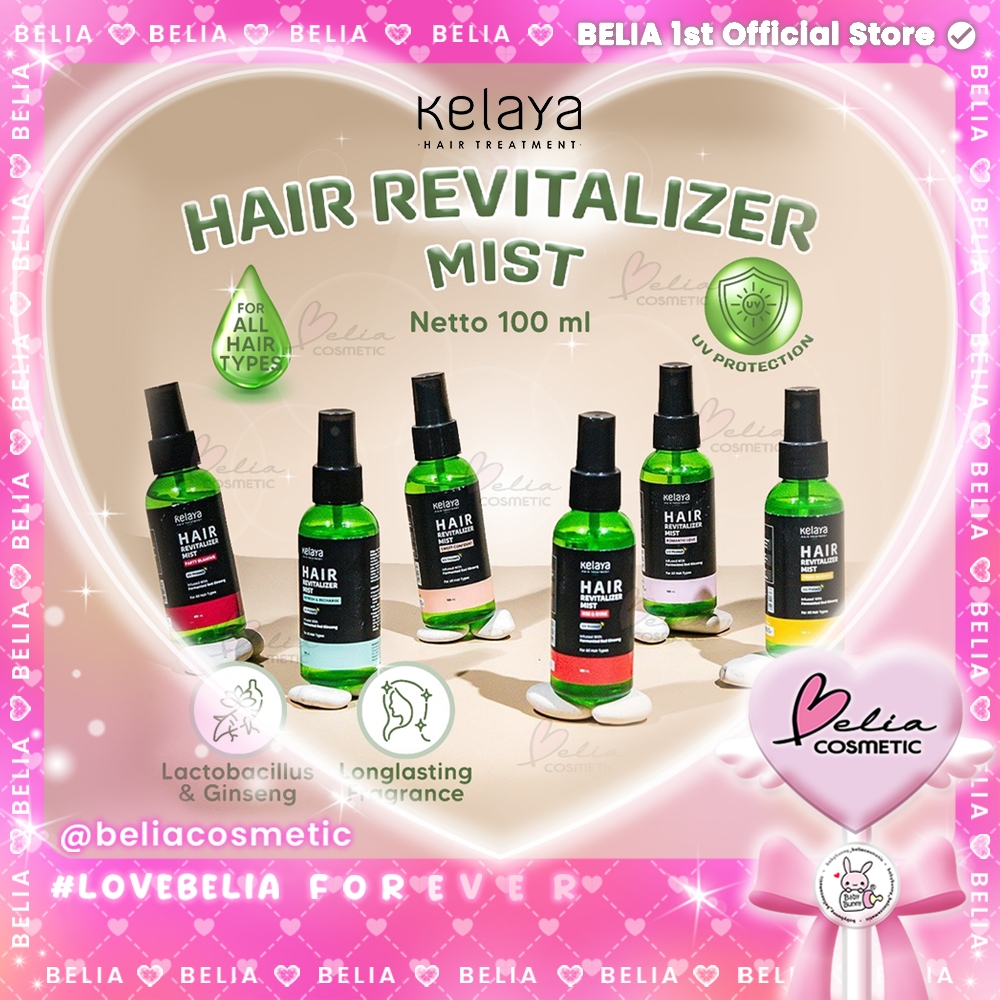 ❤ BELIA ❤ KELAYA Hair Revitalizer Mist 100ml | UV Protect | Infused with Fermented Red Ginseng