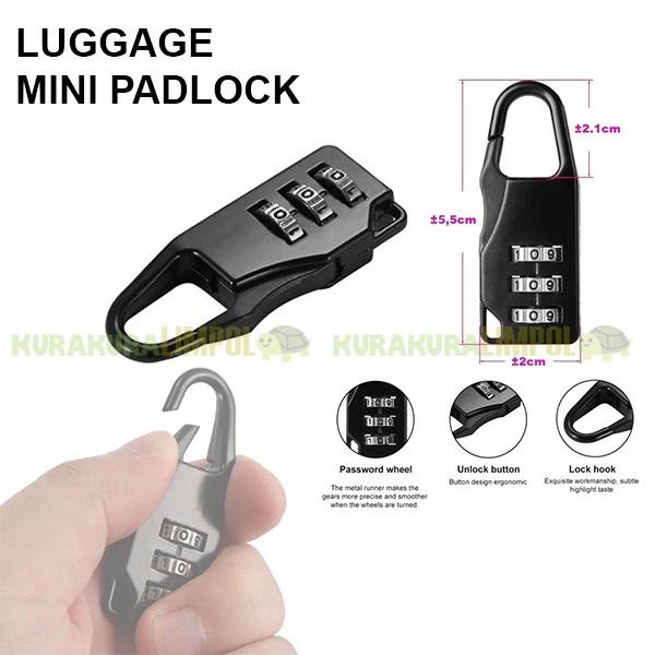 Gembok Mini Travel Gembok Koper Angka Swis Padlock