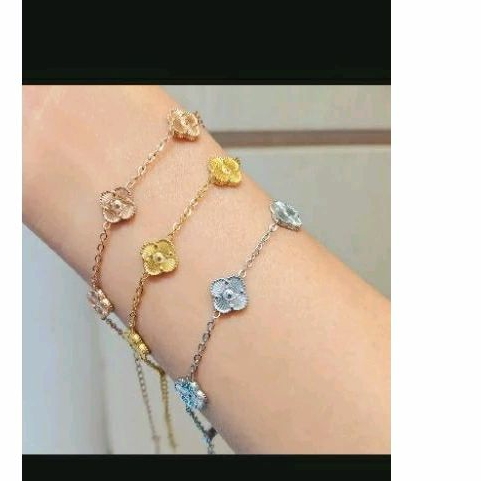 Gelang Clover/Gelang Bunga Clover/ Gelang titanium